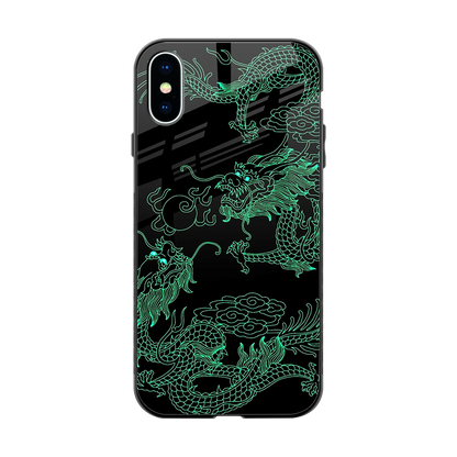 Dragons Green back phone cover | glass case for iphone x