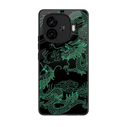 Dragons Green back phone cover | glass case for iqoo neo 10r 5g