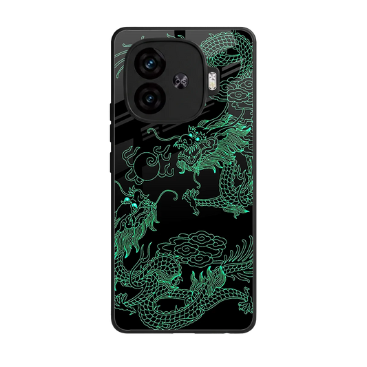 Dragons Green back phone cover | glass case for iqoo neo 10r 5g