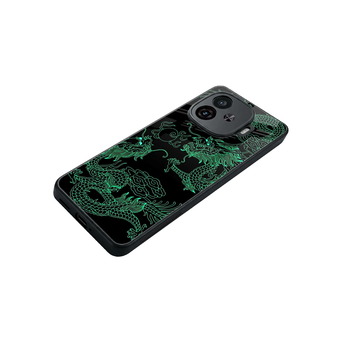 Dragons Green stylish phone case for iqoo neo 10r 5g | glossy glass and slim fit