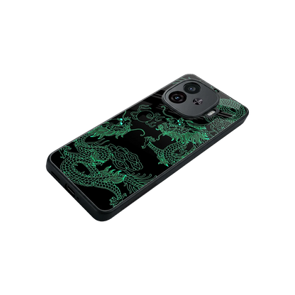 Dragons Green stylish phone case for iqoo neo 10r 5g | glossy glass and slim fit