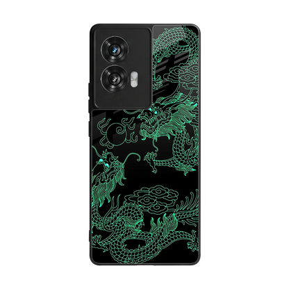 Dragons Green back phone cover | glass case for motorola edge 50 fusion
