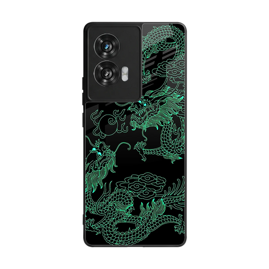 Dragons Green back phone cover | glass case for motorola edge 50 fusion