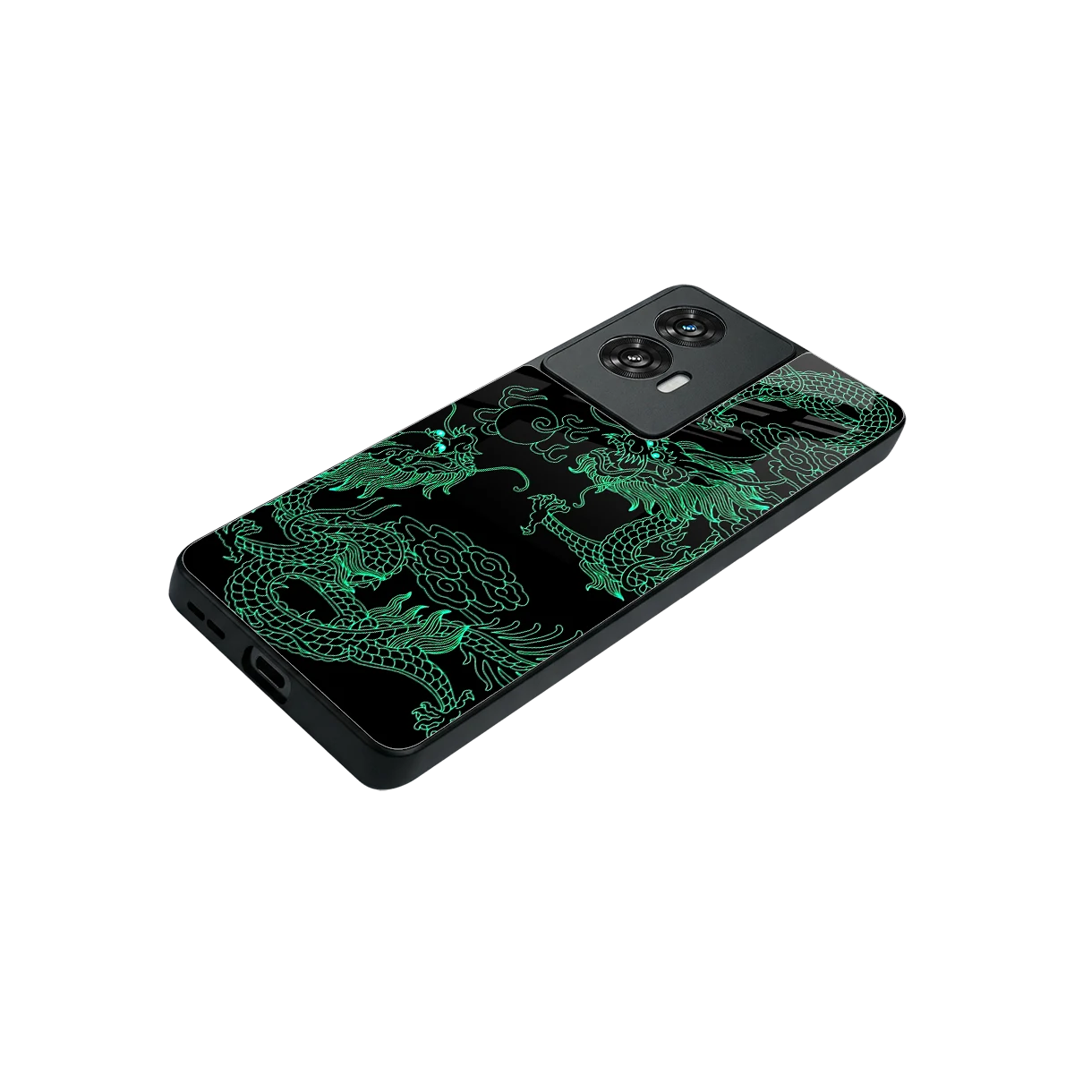 Dragons Green stylish phone case for motorola edge 50 fusion | glossy glass and slim fit