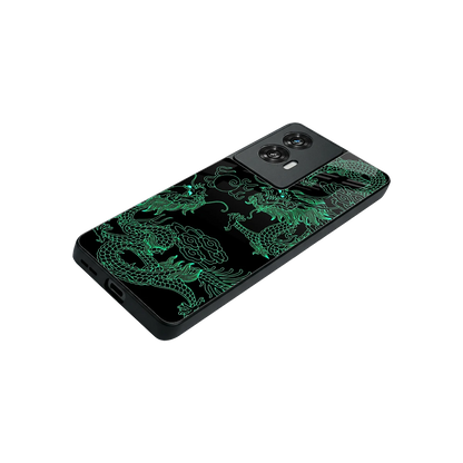 Dragons Green stylish phone case for motorola edge 50 fusion | glossy glass and slim fit