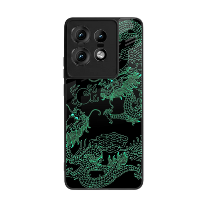Dragons Green back phone cover | glass case for motorola edge 50 pro