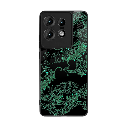 Dragons Green back phone cover | glass case for motorola edge 50 pro