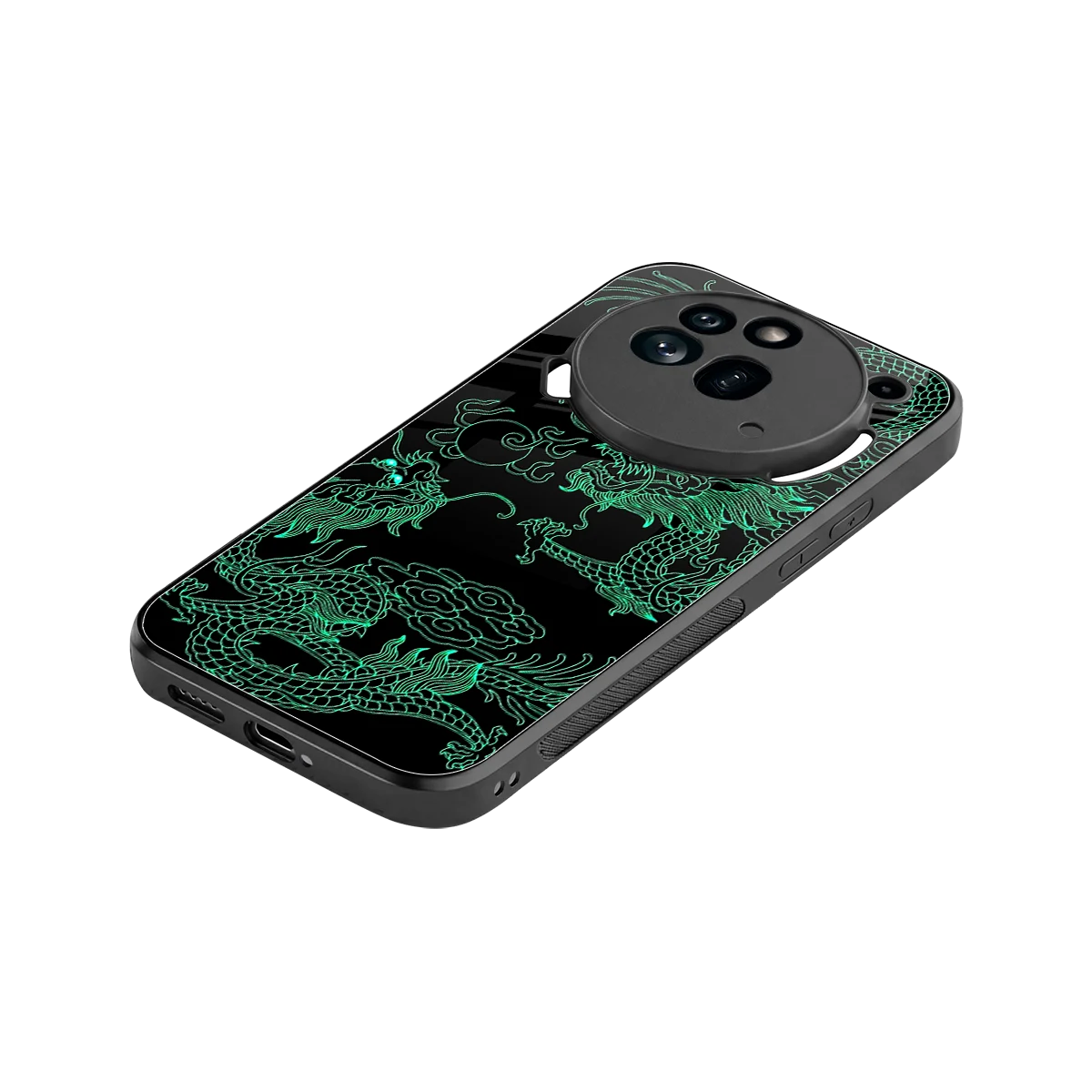 Dragons Green stylish phone case for nothing phone 3a pro | glossy glass and slim fit