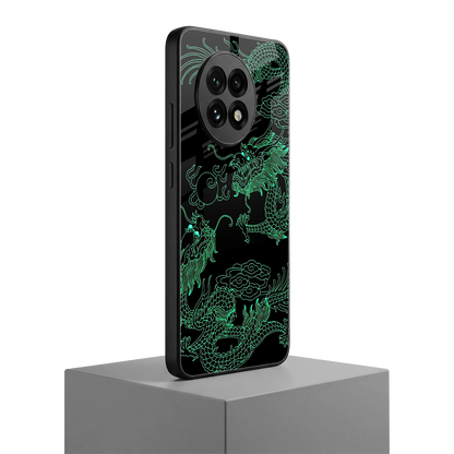 Dragons Green oneplus 13r mobile cover | shockproof glass phone case