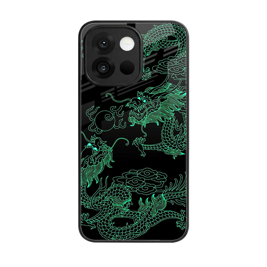 Dragons Green back phone cover | glass case for oneplus 13s
