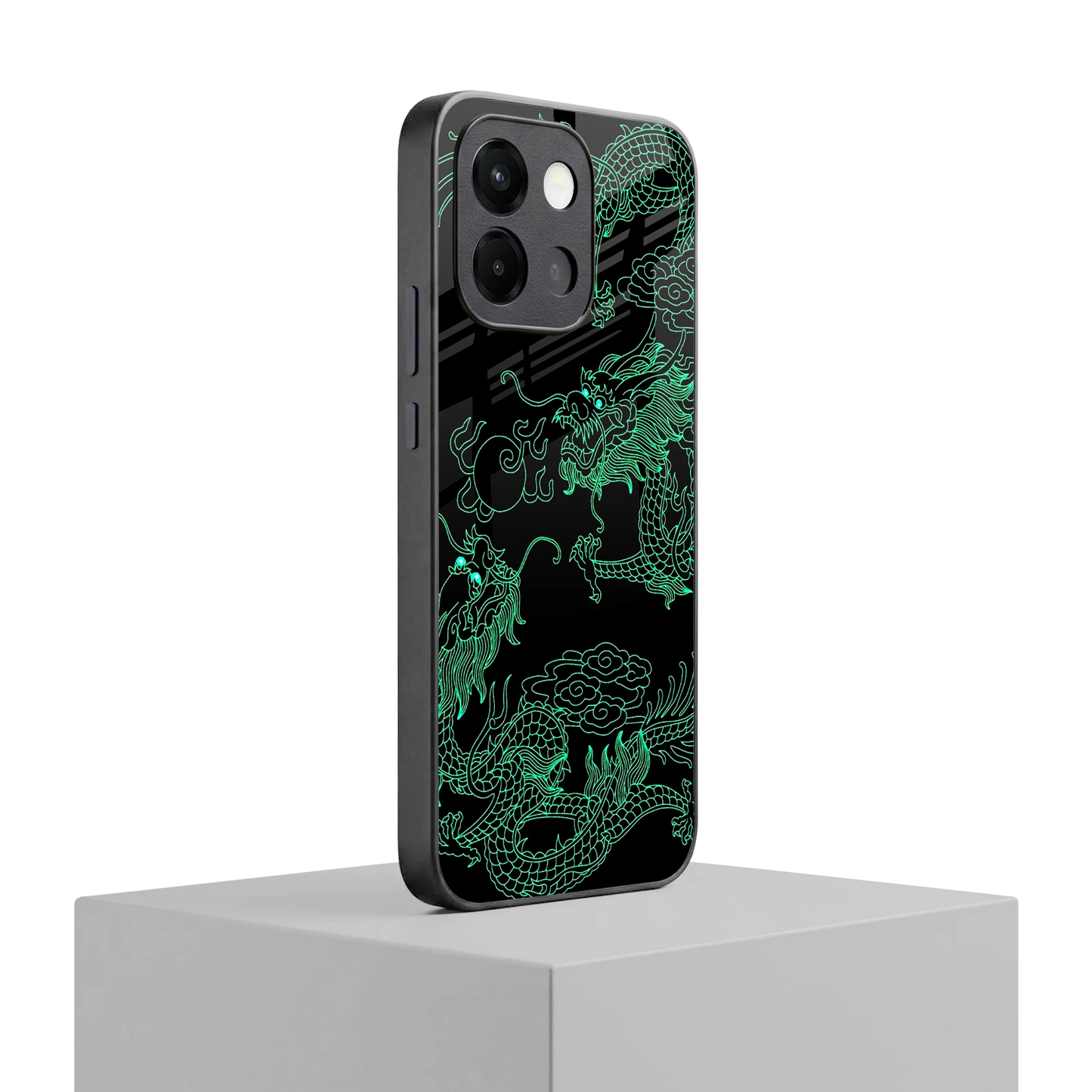 Dragons Green oneplus 13s mobile cover | shockproof glass phone case
