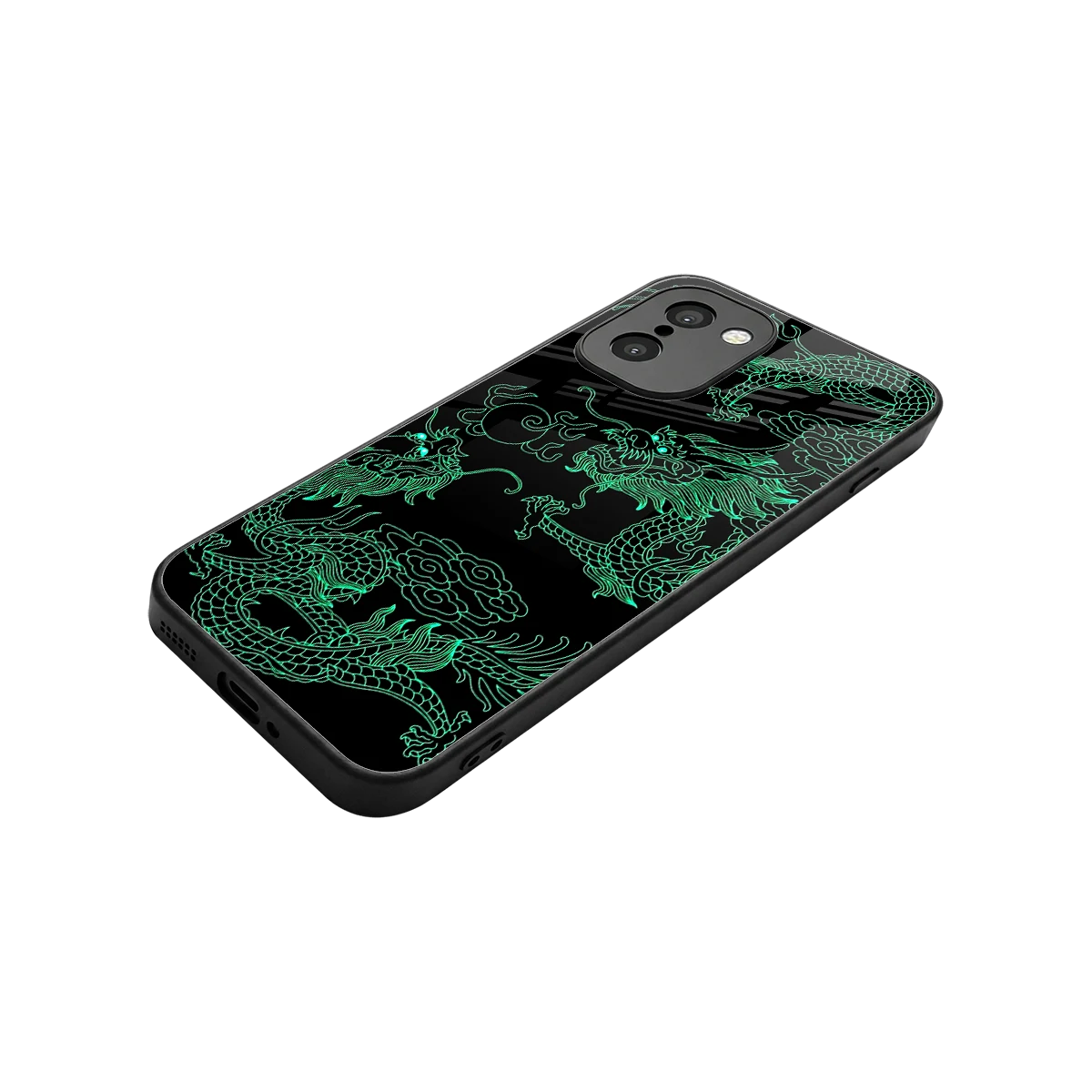Dragons Green stylish phone case for oneplus 15r | glossy glass and slim fit