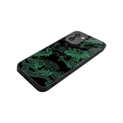 Dragons Green stylish phone case for oneplus 15r | glossy glass and slim fit