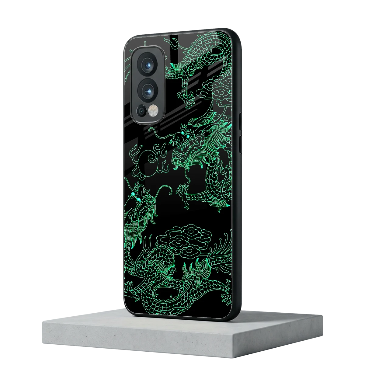 Dragons Green oneplus nord 2 mobile cover | shockproof glass phone case
