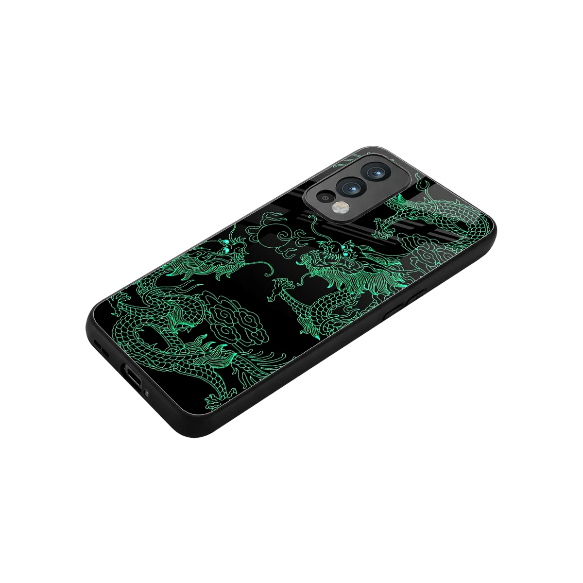 Dragons Green stylish phone case for oneplus nord 2 | glossy glass and slim fit