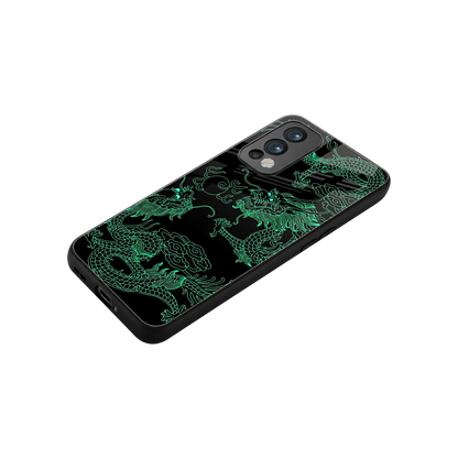 Dragons Green stylish phone case for oneplus nord 2 | glossy glass and slim fit