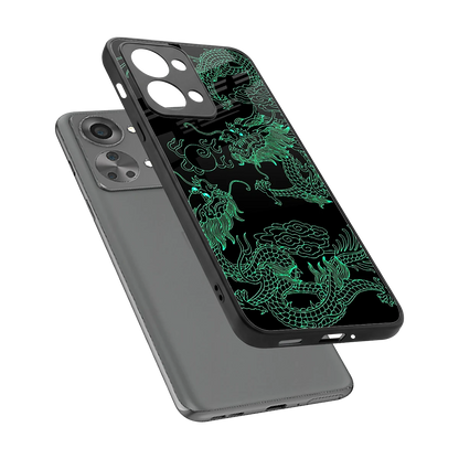 Dragons Green sleek oneplus nord 2t cover with tempered glass back and TPU edges