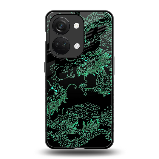Dragons Green back phone cover | glass case for oneplus nord 3