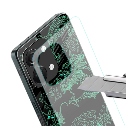 Dragons Green stylish phone case for oneplus nord 3 | glossy glass and slim fit