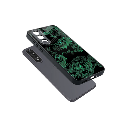 Dragons Green sleek oneplus nord 5 cover with tempered glass back and TPU edges