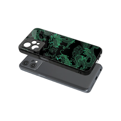 Dragons Green sleek oneplus nord ce 2 lite cover with tempered glass back and TPU edges
