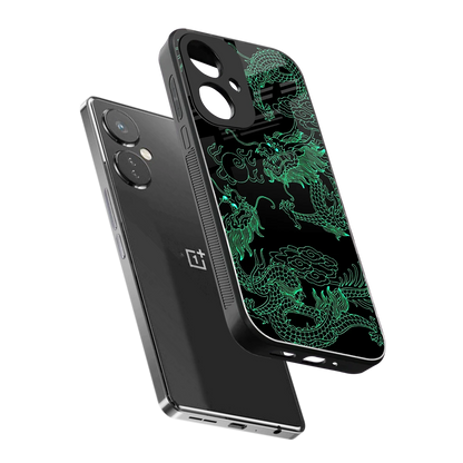 Dragons Green sleek oneplus nord ce 3 cover with tempered glass back and TPU edges