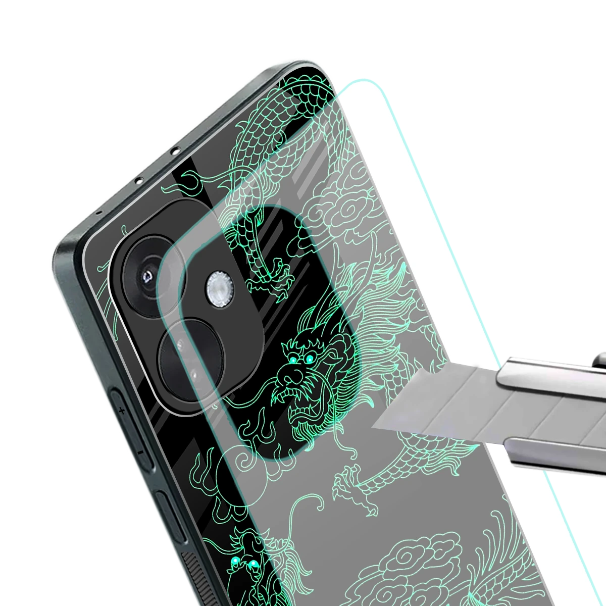 Dragons Green stylish phone case for oneplus nord ce 3 | glossy glass and slim fit