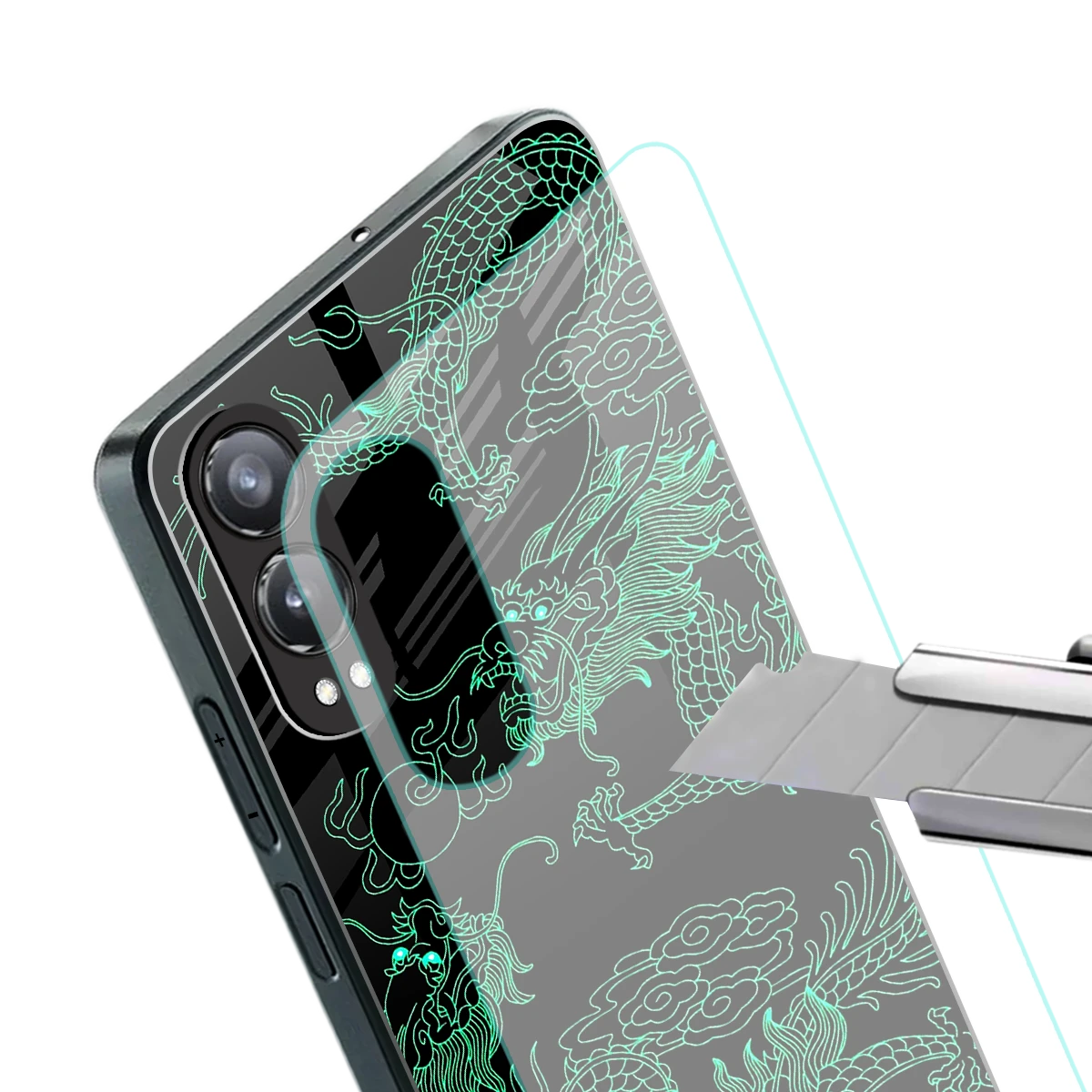 Dragons Green stylish phone case for oneplus nord ce 4 lite | glossy glass and slim fit
