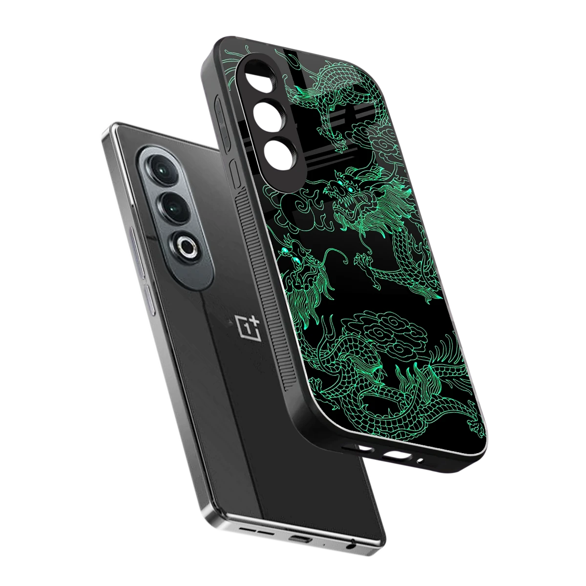Dragons Green sleek oneplus nord ce 4 cover with tempered glass back and TPU edges