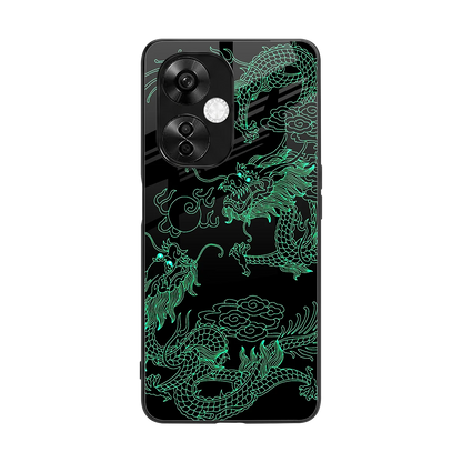 Dragons Green back phone cover | glass case for oneplus nord ce 3 lite