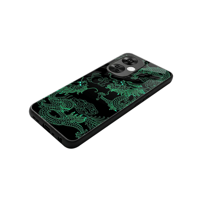 Dragons Green stylish phone case for oneplus nord ce 3 lite | glossy glass and slim fit