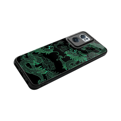 Dragons Green stylish phone case for oneplus nord ce 2 | glossy glass and slim fit