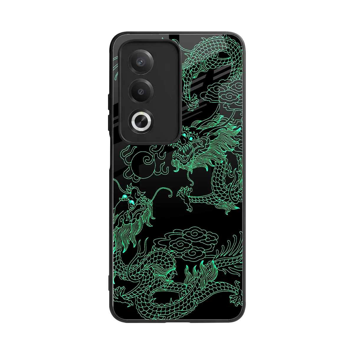 Dragons Green back phone cover | glass case for oppo a3 pro