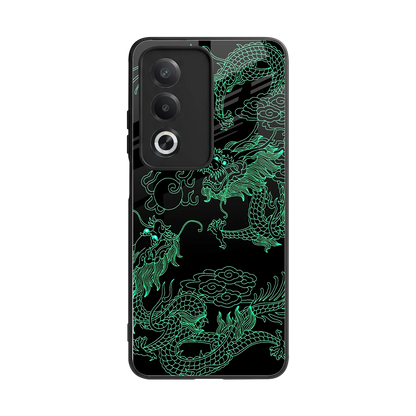 Dragons Green back phone cover | glass case for oppo a3 pro