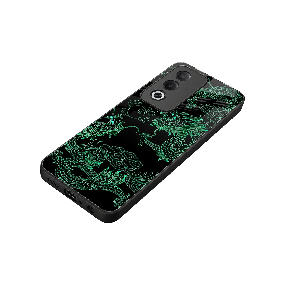 Dragons Green stylish phone case for oppo a3 pro | glossy glass and slim fit
