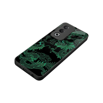 Dragons Green stylish phone case for oppo a3 pro | glossy glass and slim fit