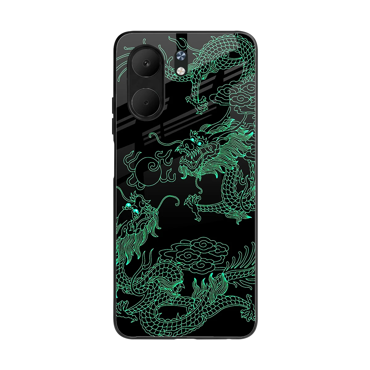 Dragons Green back phone cover | glass case for oppo a5x 5g