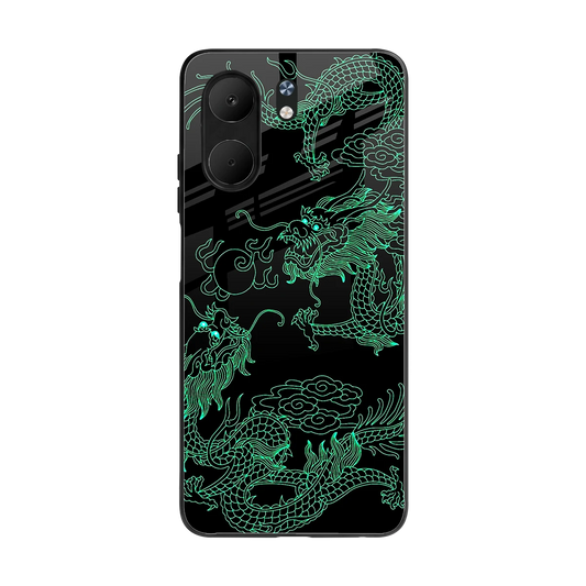 Dragons Green back phone cover | glass case for oppo a5x 5g