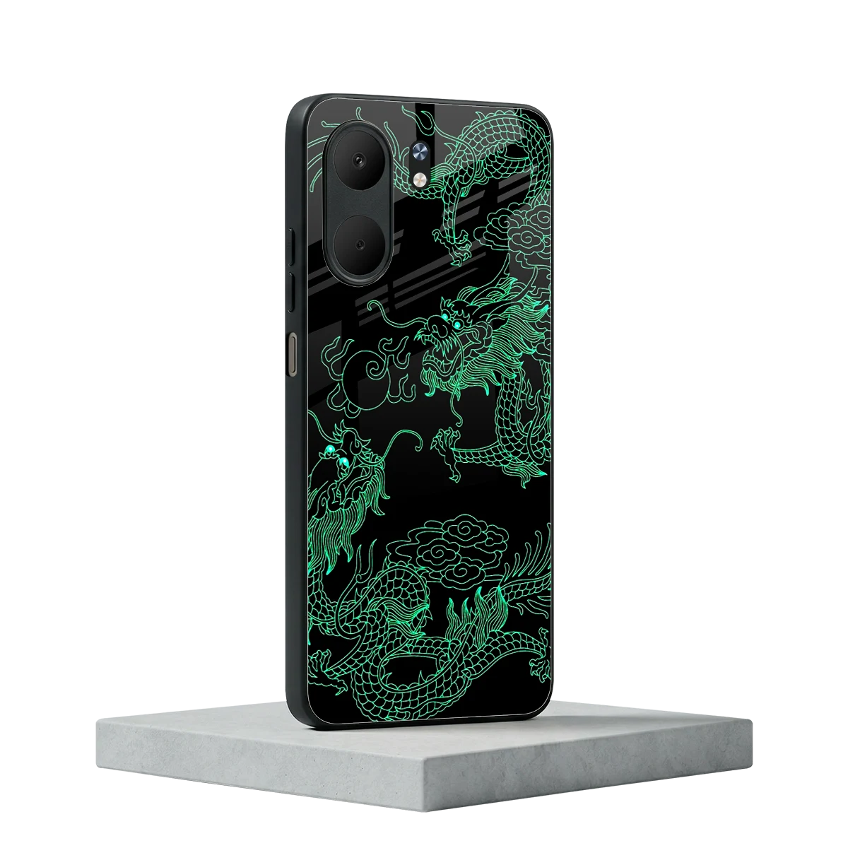 Dragons Green oppo a5x 5g mobile cover | shockproof glass phone case
