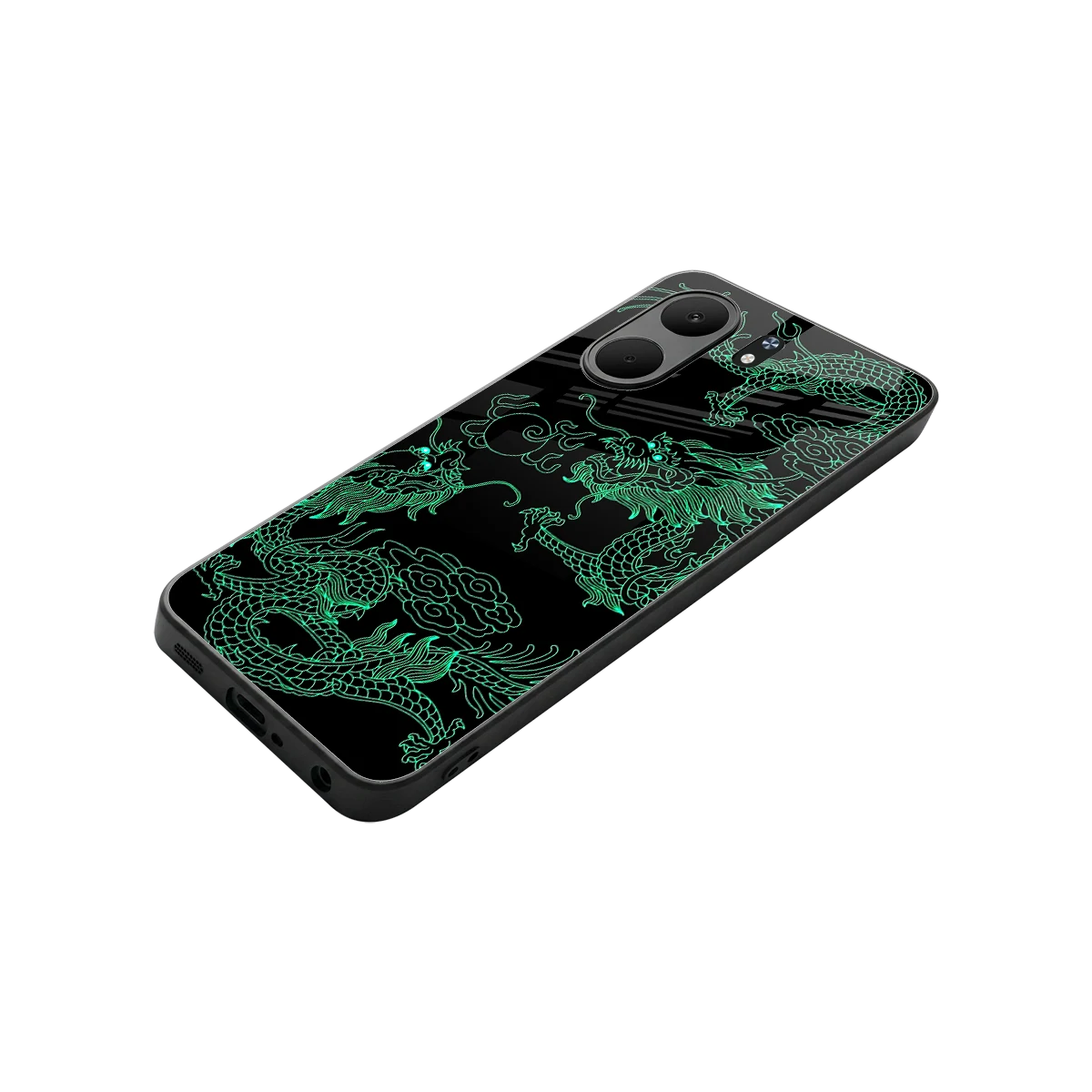 Dragons Green stylish phone case for oppo a5x 5g | glossy glass and slim fit