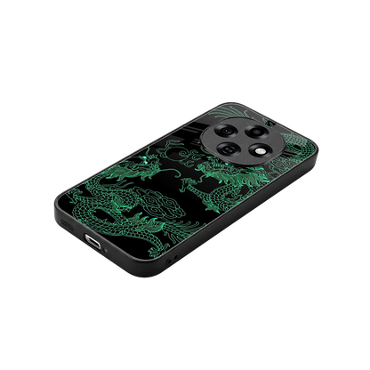 Dragons Green stylish phone case for oppo f31 pro 5g | glossy glass and slim fit