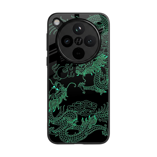 Dragons Green back phone cover | glass case for oppo find x8