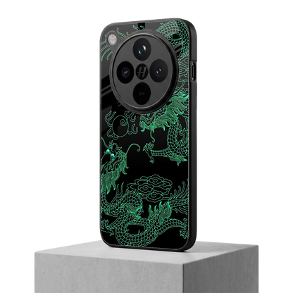 Dragons Green oppo find x8 mobile cover | shockproof glass phone case