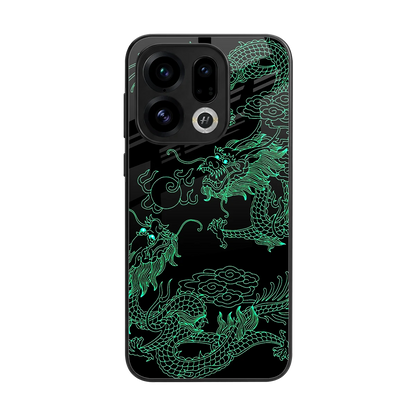 Dragons Green back phone cover | glass case for oppo find x9