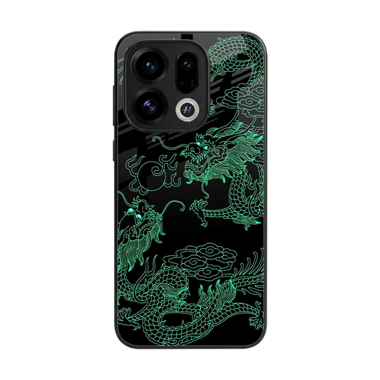 Dragons Green back phone cover | glass case for oppo find x9