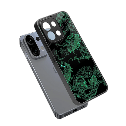 Dragons Green sleek oppo k13 5g cover with tempered glass back and TPU edges