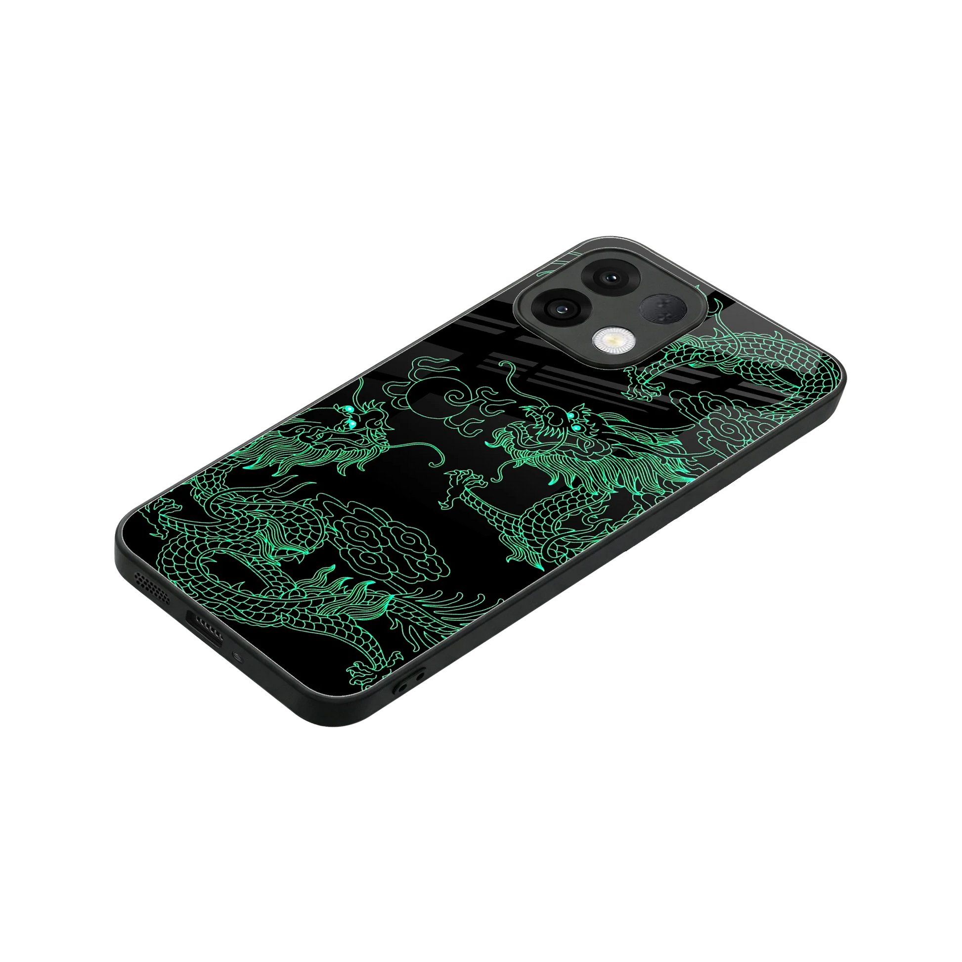 Dragons Green stylish phone case for oppo k13 5g | glossy glass and slim fit