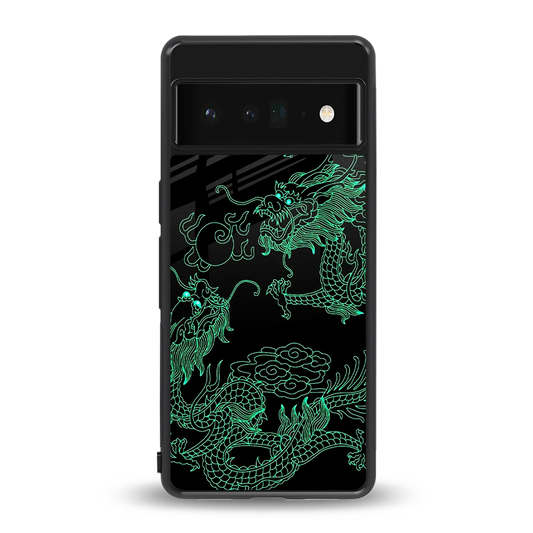 Dragons Green back phone cover | glass case for google pixel 6 pro