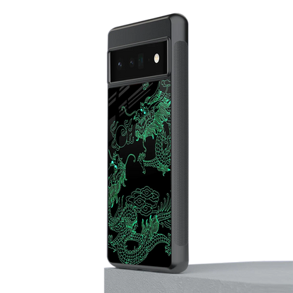 Dragons Green stylish phone case for google pixel 6 pro | glossy glass and slim fit