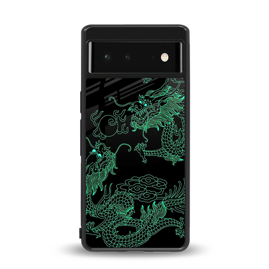 Dragons Green back phone cover | glass case for google pixel 6a